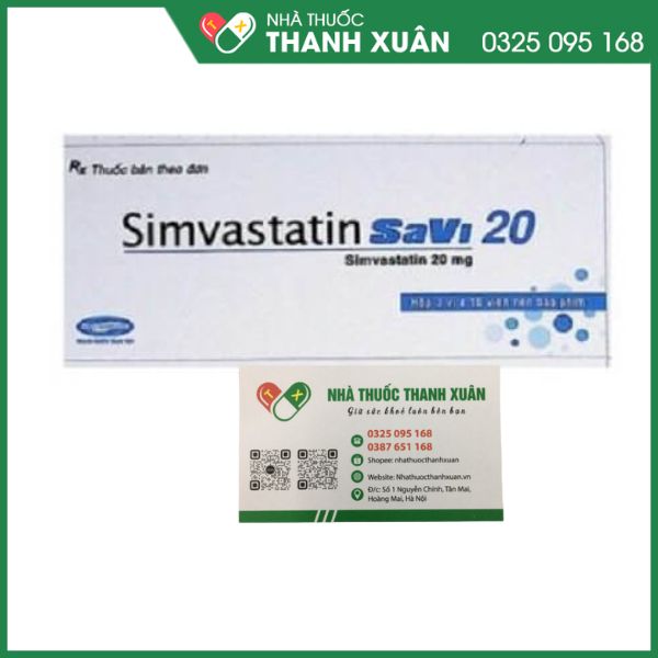 Simvastatin Savi 20 điều trị rối loạn lipid máu
